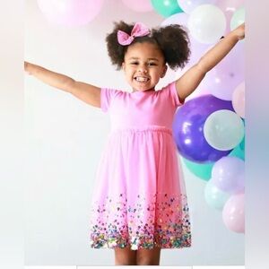Sweet Wink Little Girls Raspberry Confetti Short Sleeve Tutu Dress Size 5 NWT